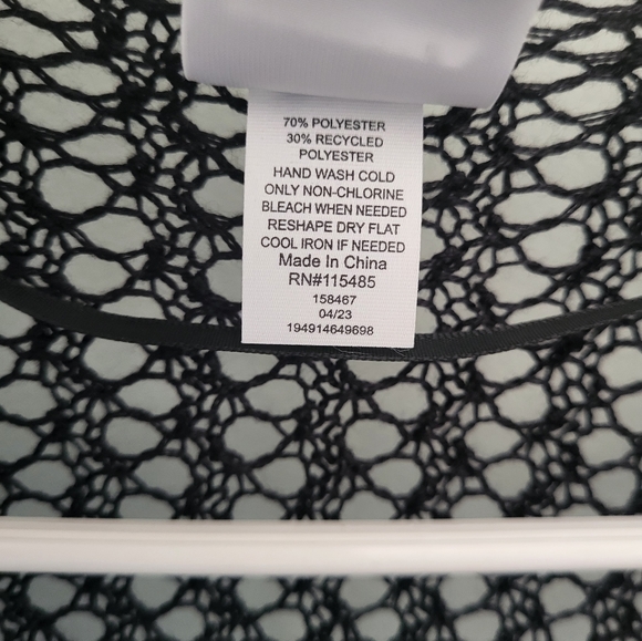 Open Weave Ruana Cover Up Long Cardigan Duster Shrug Black One Size New - Picture 4 of 5